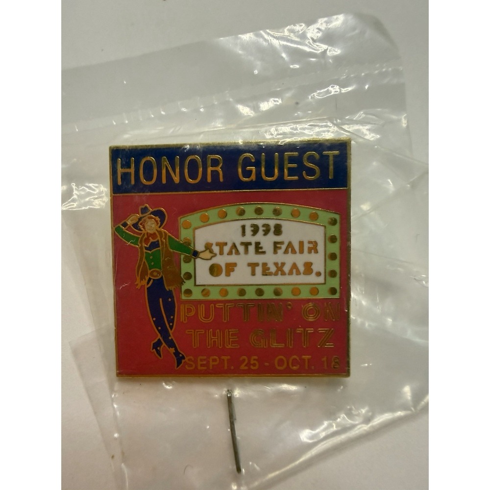 1998 State Fair Of Texas Honor Guest Lapel Pin Puttin On The Glitz